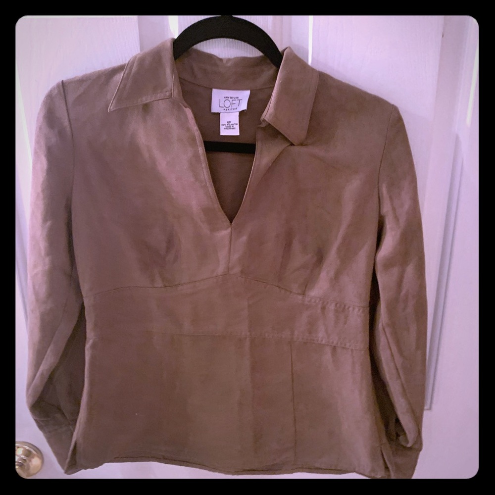 LOFT suede long sleeve shirt